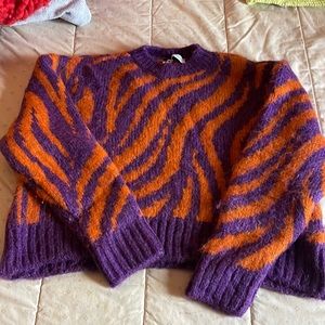 Zara Orange and Purple zebra sweater